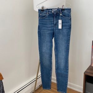 High Waist Skinny Jeans - Blue Denim